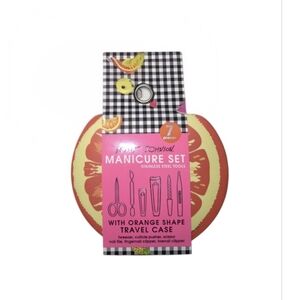 Betsey Johnson Manicure Set with Orange Shape Travel Case